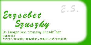 erzsebet szuszky business card